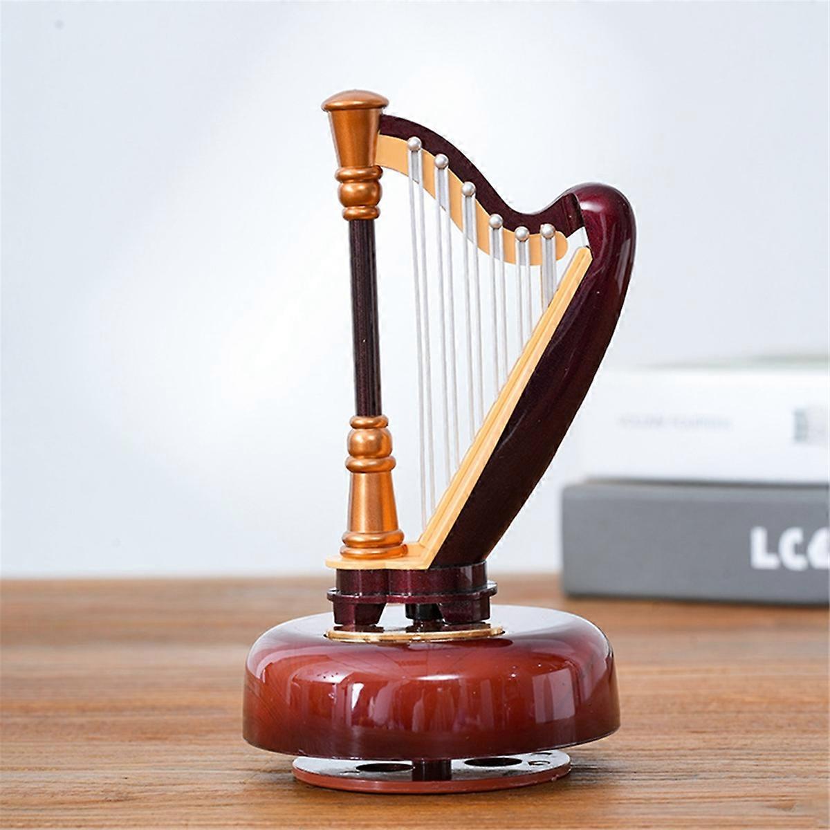 Literary and Classical Style Rotating Music Box Ornaments,Harp