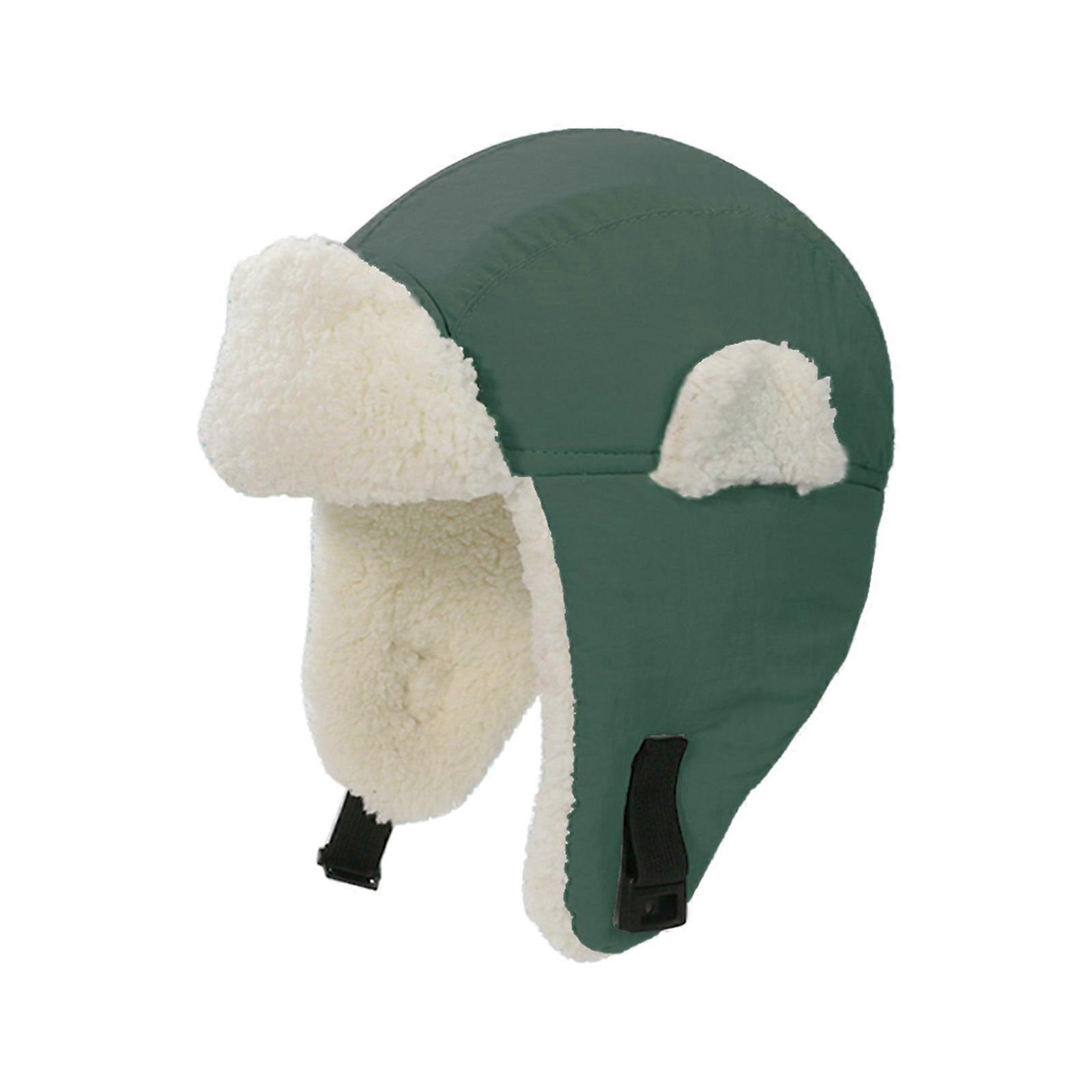 Kids Winter Earflap Hat Plush Lined Warm Bonnet Caps 2-Layer