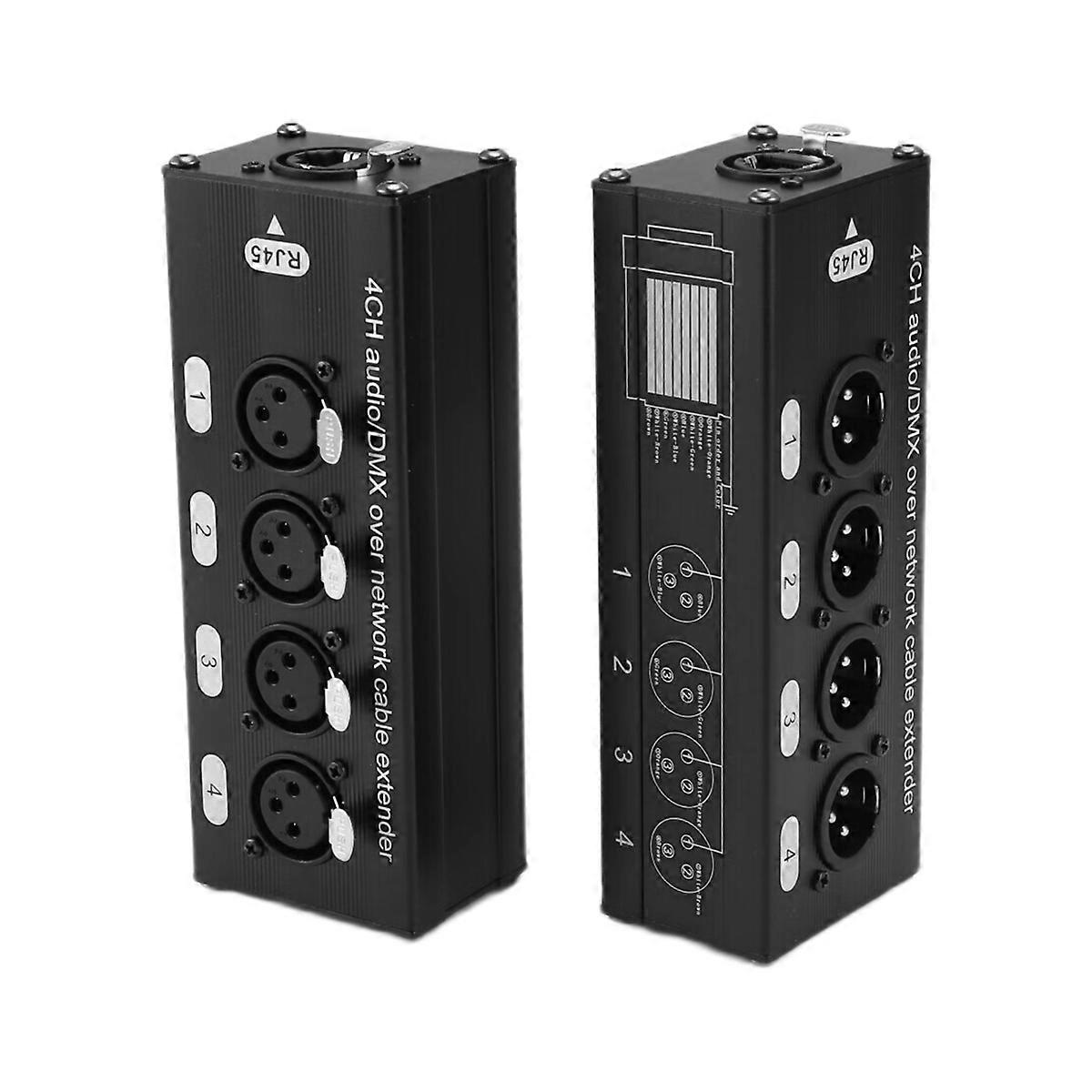 1Pair 4-Channel 3-Pin XLR Audio and over Network Cable Extender