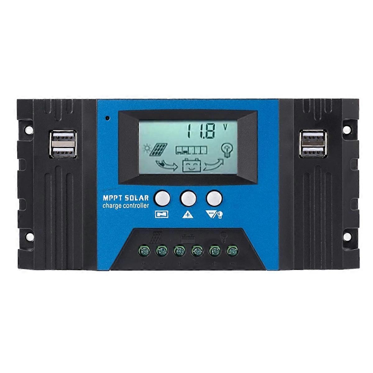 100A MPPT Solar Charge Controller Dual USB LCD Display