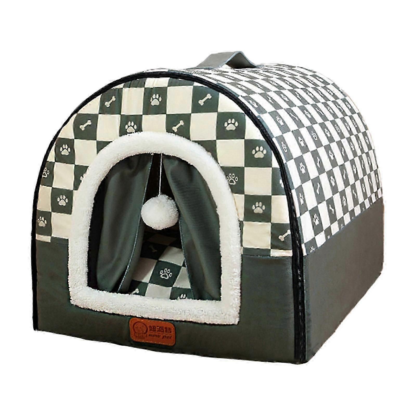 بيت الصغير المريح داخلي للقطط وللكلاب جرو قطة خضراء كبيرة