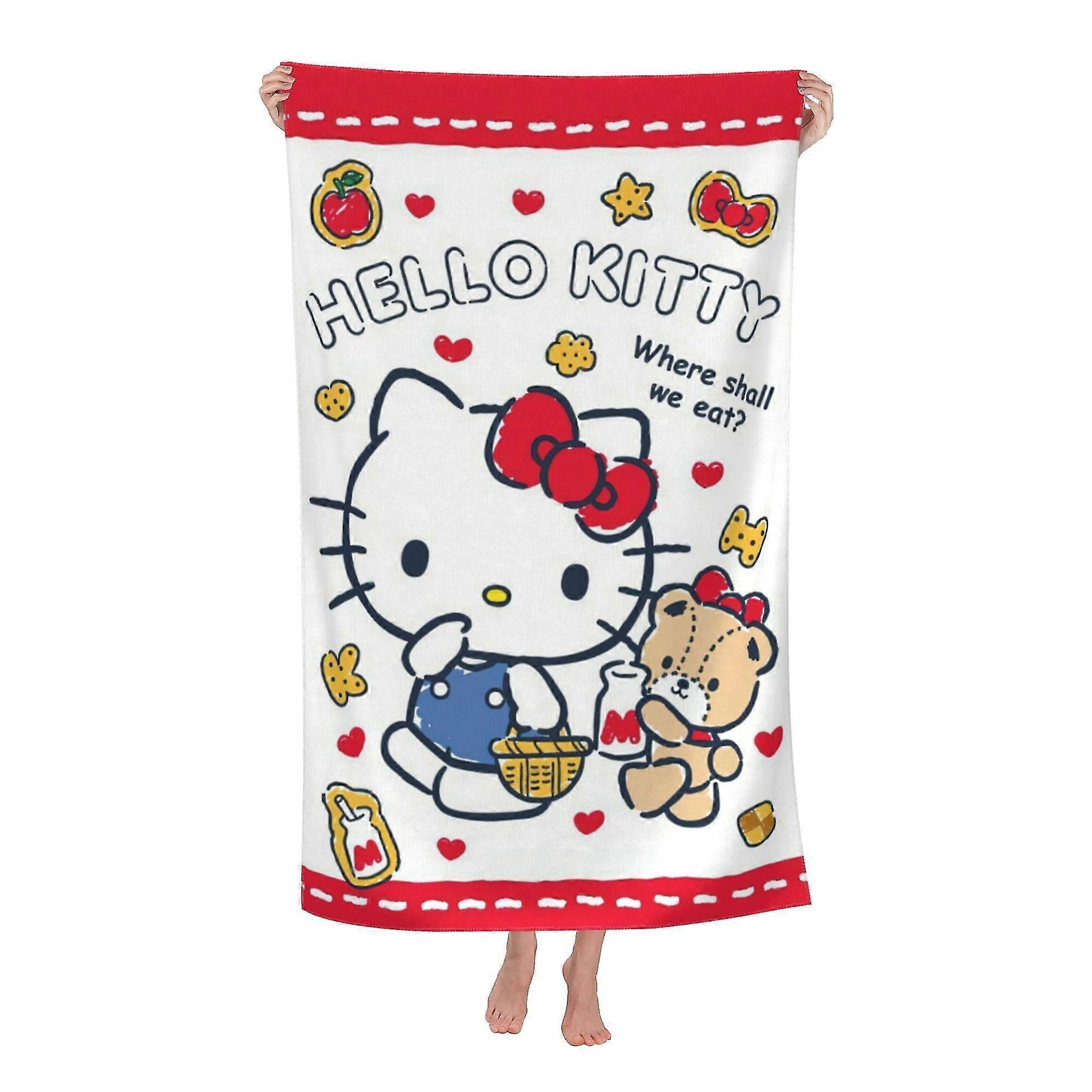Hello Kitty Beach Towel, Large Microfiber Bath Towel #Ta25