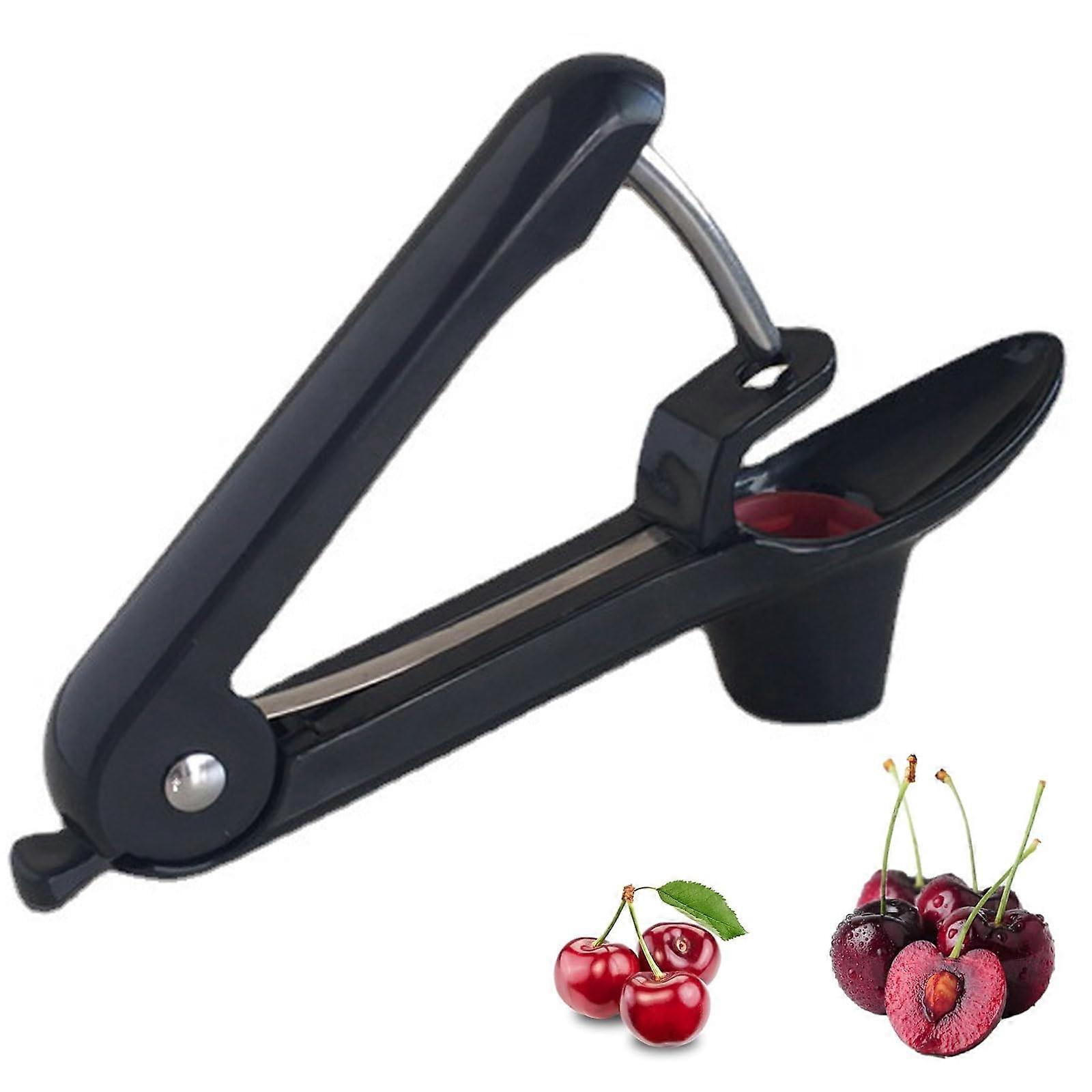 Cherry Pitter Tool with Stainless Steel Pitting Device for Cherries, Olives, and Plums - Portable Multi-Function Pit Remover