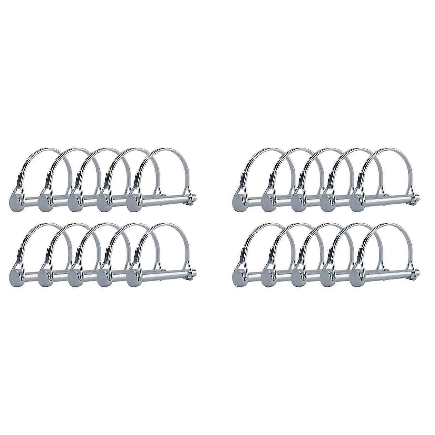 20Pcs Wire Lock Pin, 5/16 Inch Shaft Locking Pin Hitch Pin with Round Arch Wire Retainer for Farm T