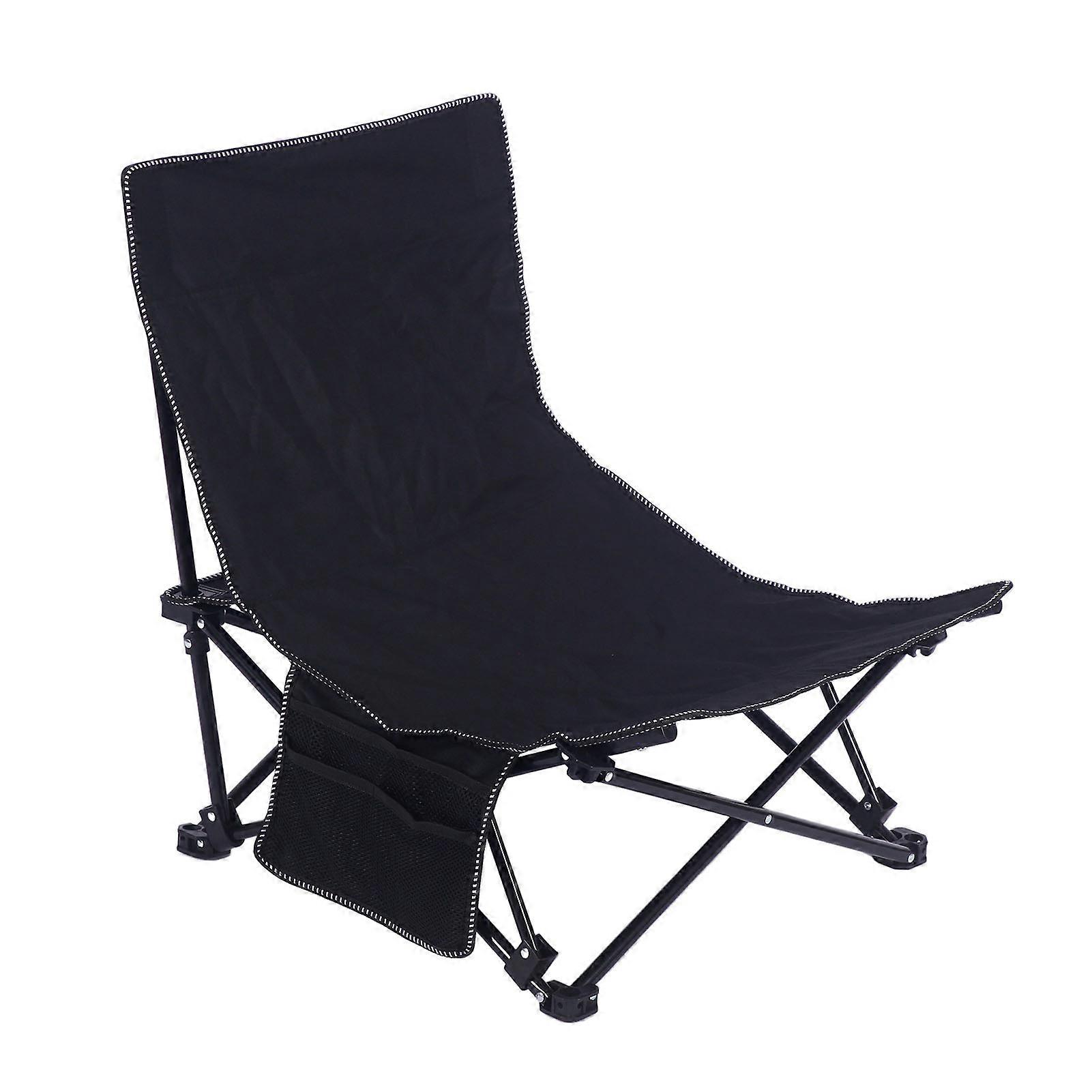 Multifunctional Beach Chair, Comfortable, Lightweight, Portable, Foldable, Reclining, for Camping, Patio, Outdoor, Black