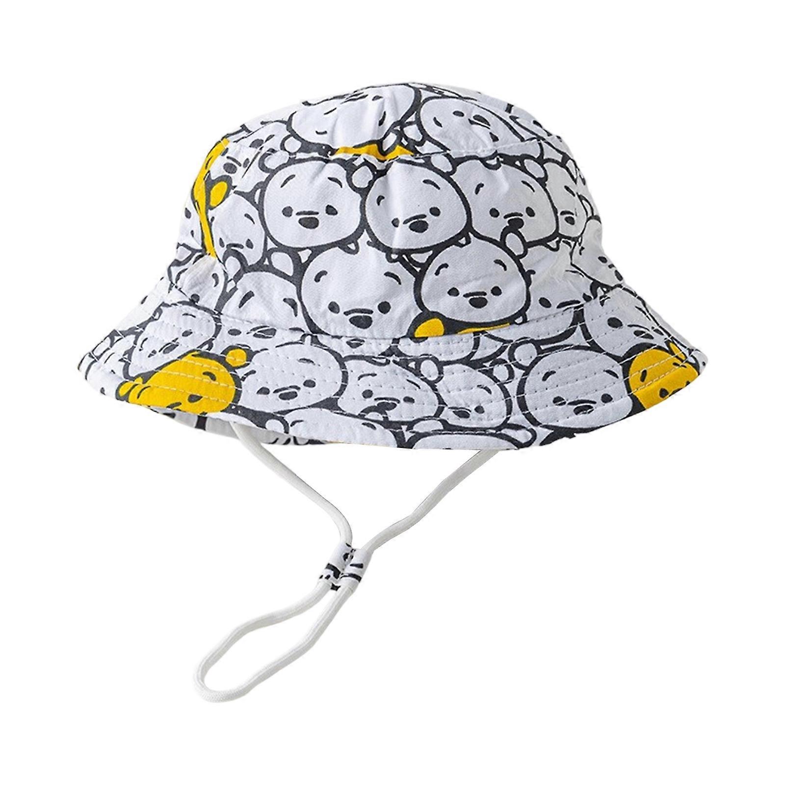 Infant Summer Hat Cartoon Print Baby Basin Caps with UPF50+ Sun Protections Adjustable Drawstring for 1-5Y Toddler S