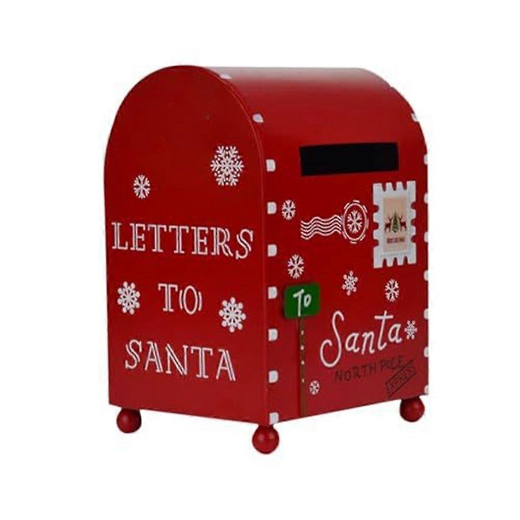 Mini Christmas Mailbox Metal Post Box Storage Container Party Props Supplies