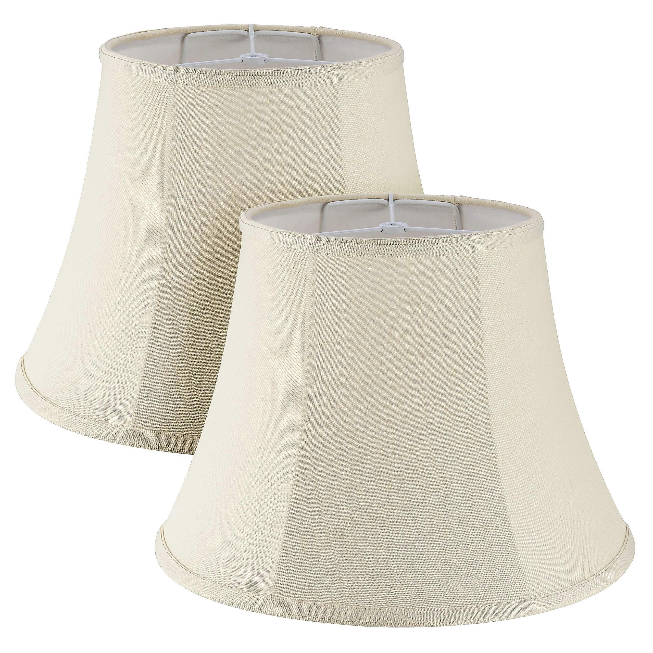 Aspen Creative 38005-2, Bell Collapsible Spider Lamp Shade, Natural, 9' Top x 15' Bottom x 11' Slant Height, Set of 2