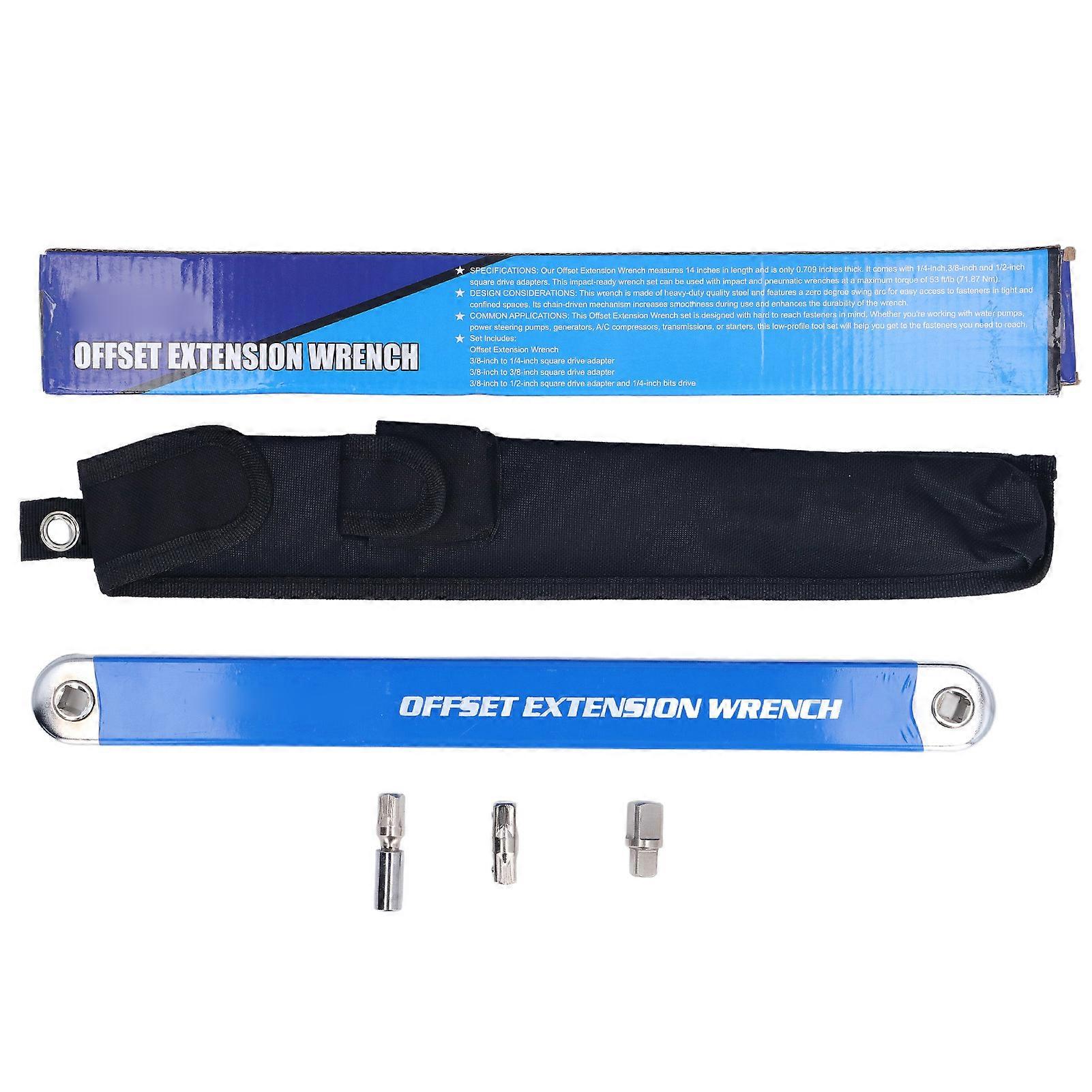 Offset Extension Wrench Set Universal Multifunctional Ratchet Dual Use 13.4in Blue