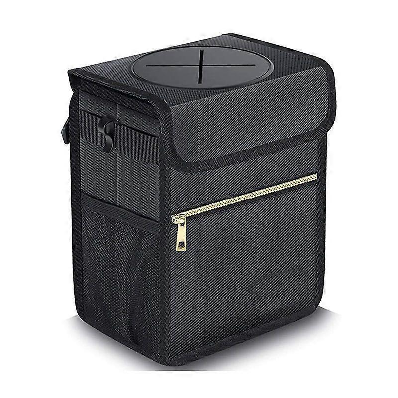 Car Trash Can With Lid, Storage Box With Storage Bag, Foldable Portable Waterproof Car Trash Can, 10L Large Capacity Hanging Car Trash Can