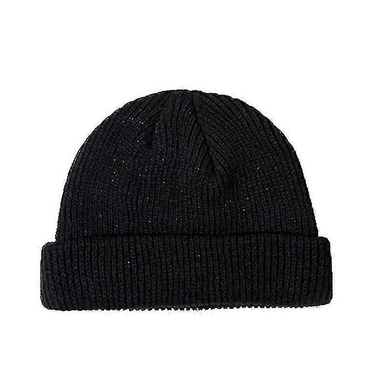 Unisex Winter Ribbed Knitted Short Melon Cap