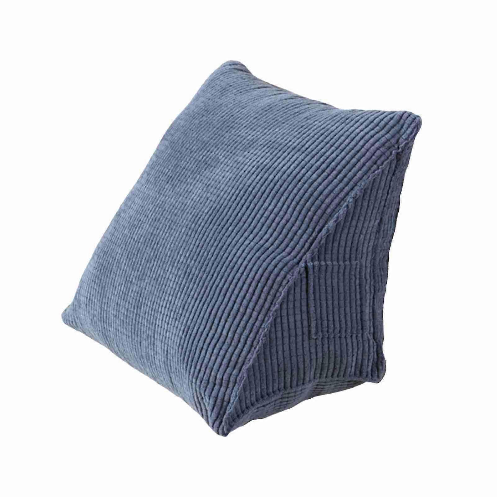 Comfortable Triangular Reading Pillow with Zippered Pocket, Triangular Back Support Cushion for Office, Home, Bed or Sofa