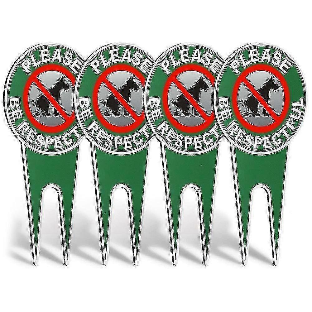 4 قطع لا علامات أنبوب كن محترما لا يتغوط علامات حديقة لا علامات براز - Yvan