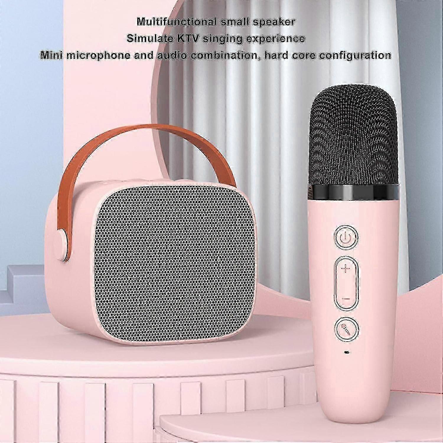 Mini Karaoke Machine, Portable Bluetooth Speaker, Karaoke Machine With 2 Wireless Microphones Portab