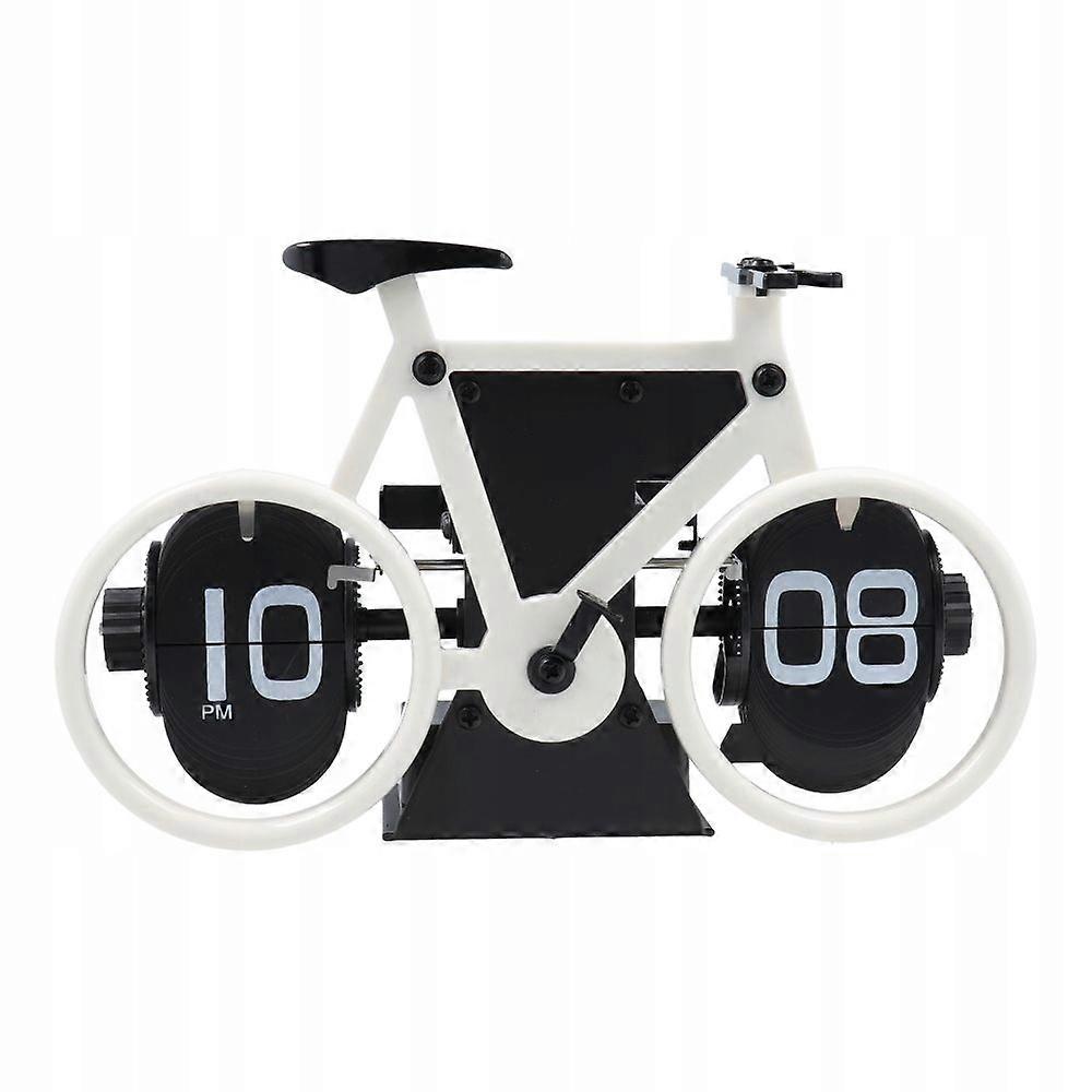 Tischuhr Elektronisches Fahrrad Flip Weiß Hy-f087