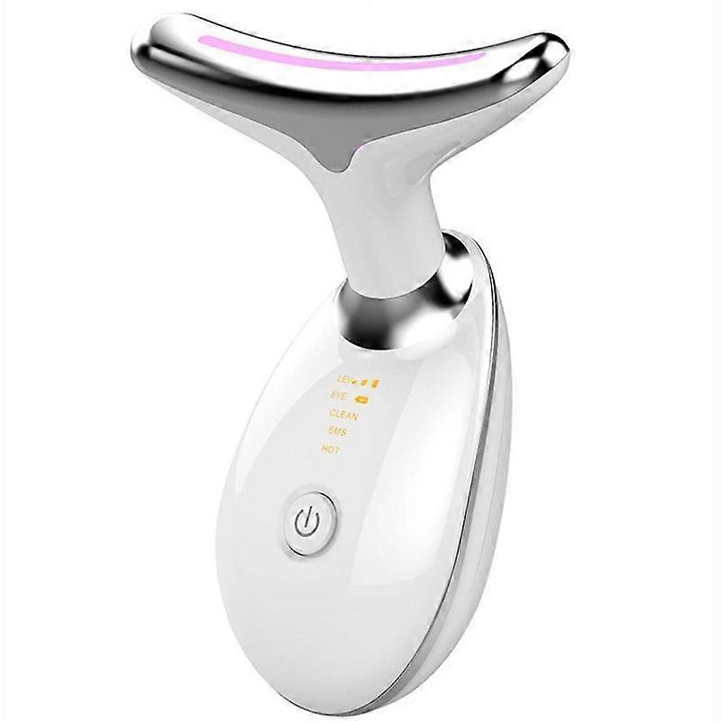 Lebanghui Neck Face Firming Wrinkle Removal Tool, Double Chin Reducer Vibration Massager With 3 Color Modes For Wrinkles Appearance Removal And Skin T