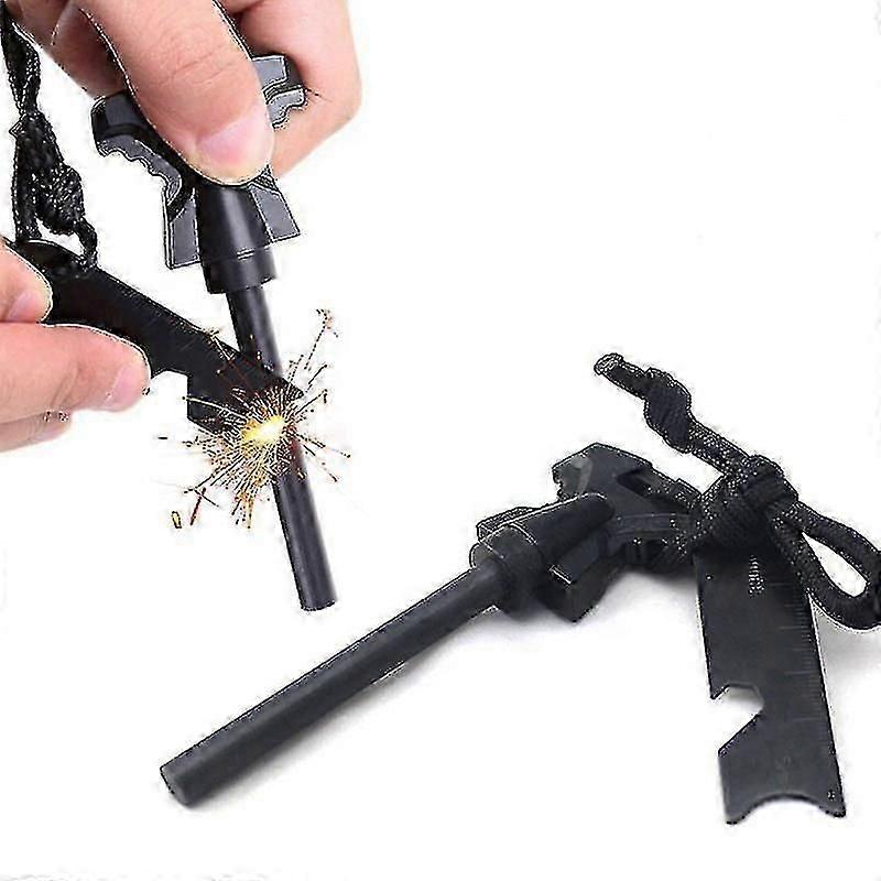 緊急サバイバルファイアスターター6-in-1ツール、15,000ヒット、キャンプ、ハイキング、アウトドアに適しています。