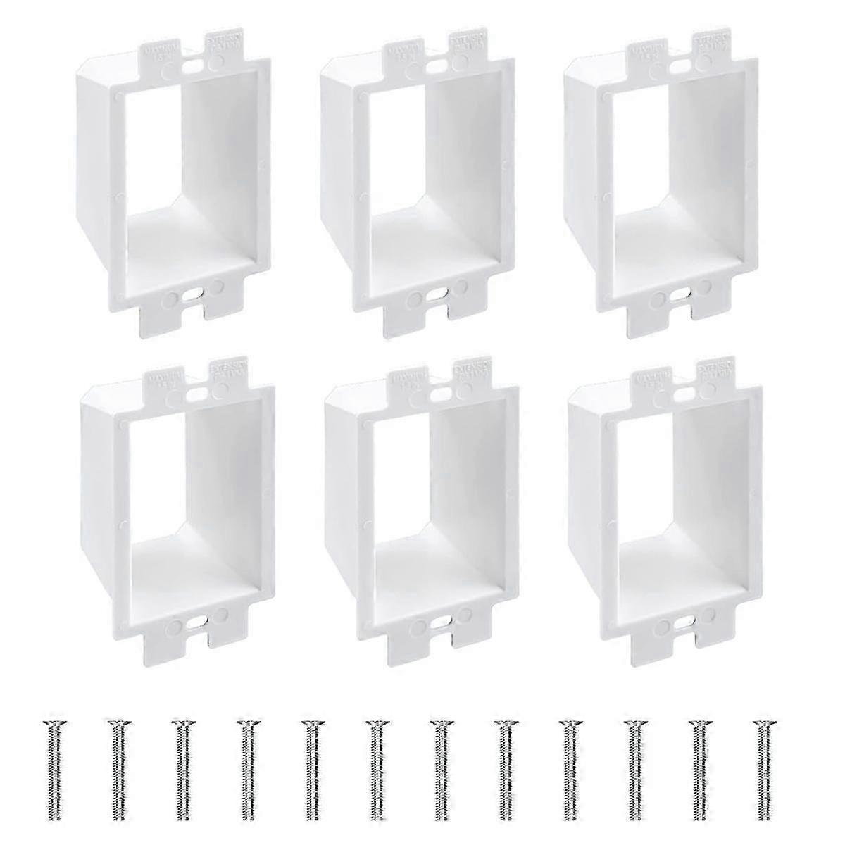 6 Pcs -2 Electrical Outlet Box Extender, Electrical Box Extender, 1 Electrical Outlet Box Extender with 12 Screws