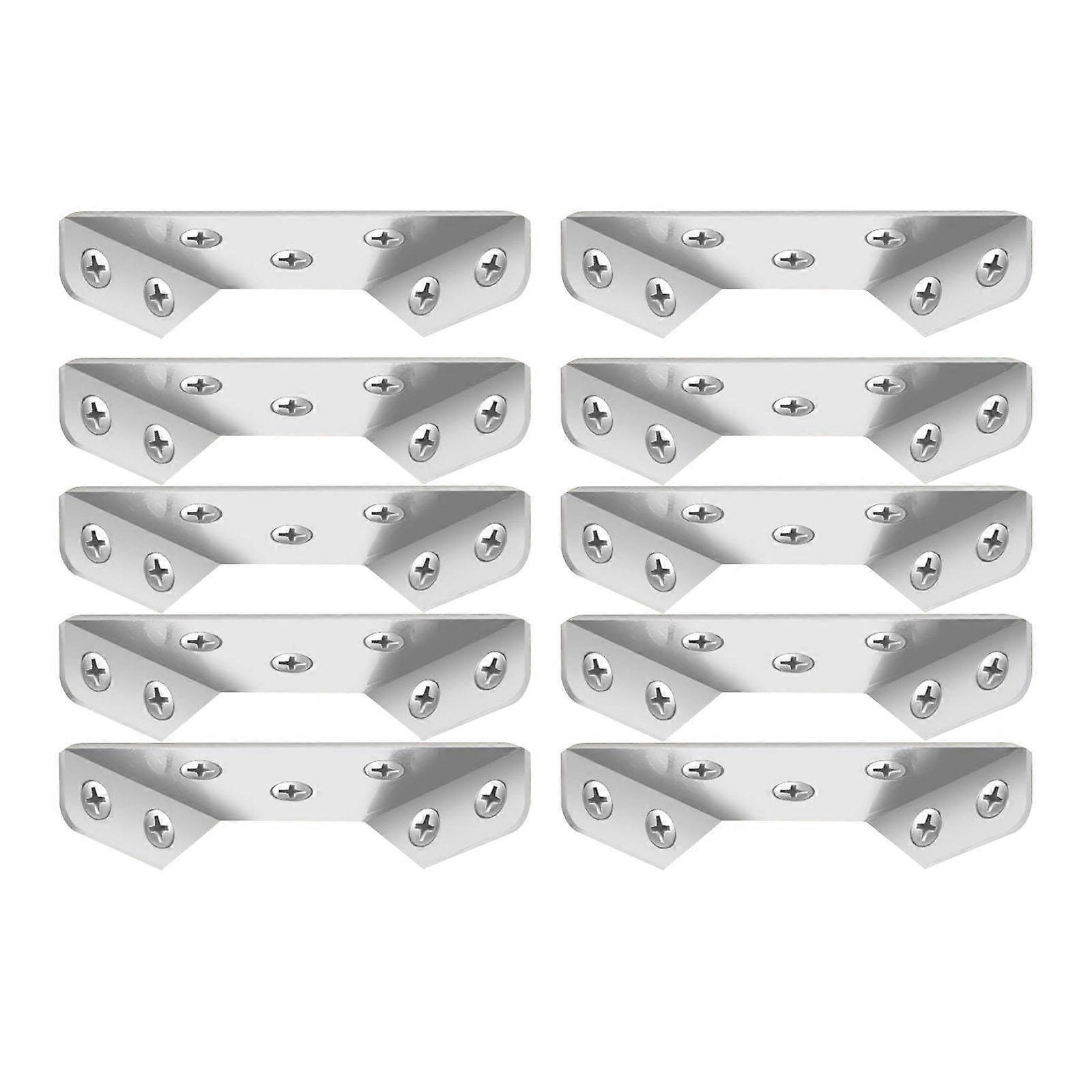 10x Stainless Steel Angle Code Corner Brackets Shelf Support Fastener