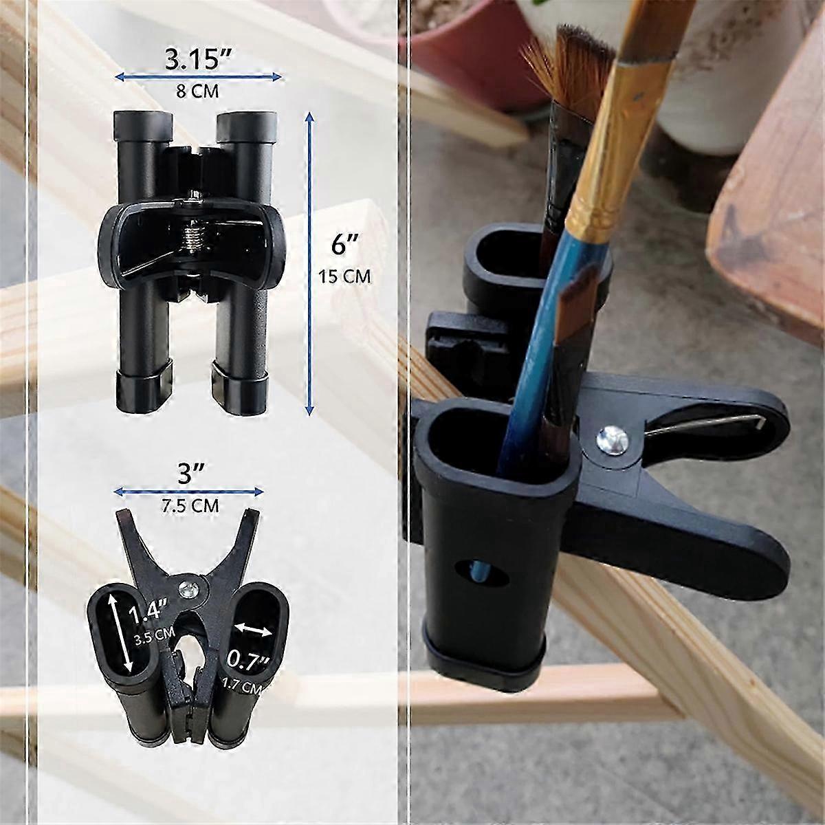 Rotating Brush Holder Easel with Adjustable Paper Support