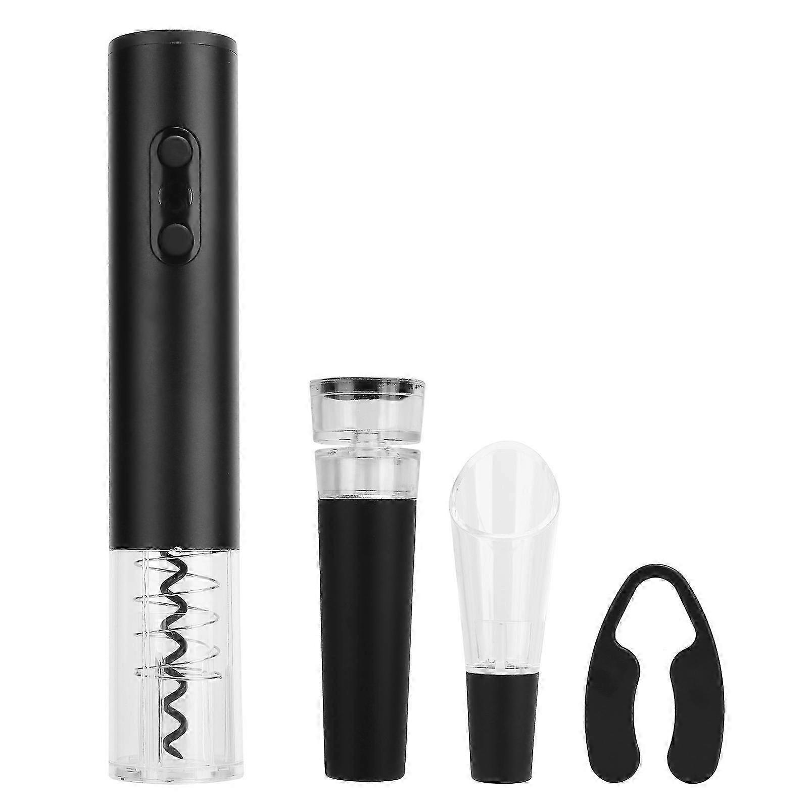 Electric Wine Bottle Opener with Foil Cutter & Vacuum Stopper