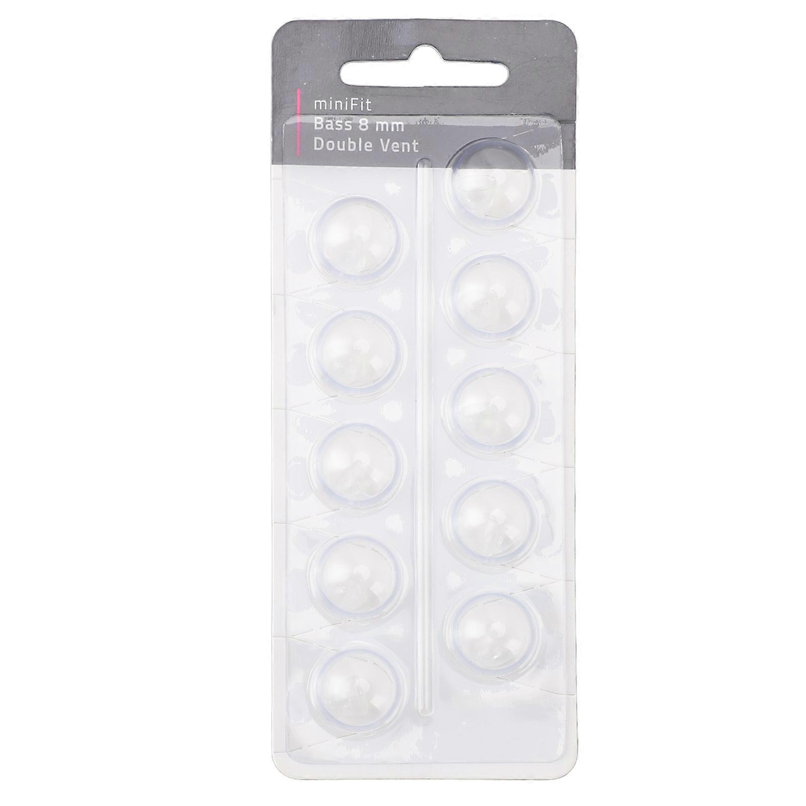 10 Pack MiniFit Subwoofer Double Vented Silicone Replacement Domes, Clear, Small, 8mm