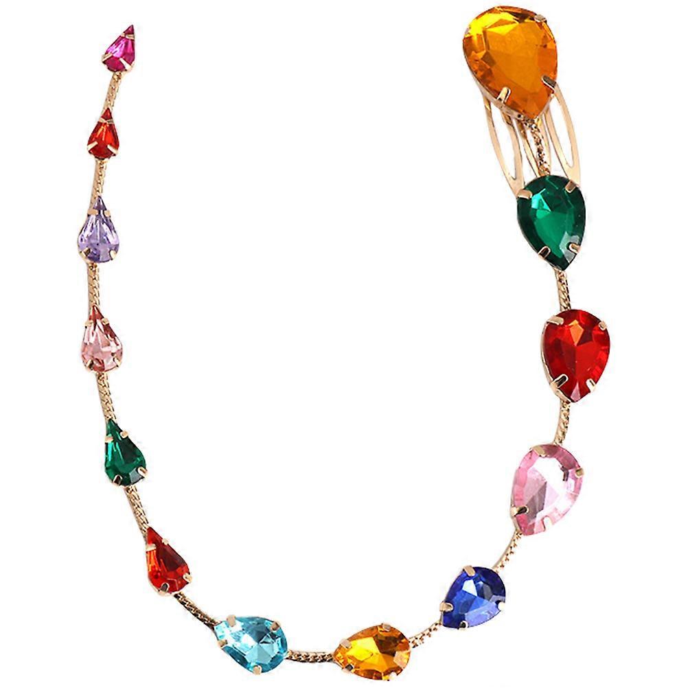 It sounds like you're referring to a **rhinestone hair chain clip** or a **crystal tassel hair comb** — a beautiful accessory often used for