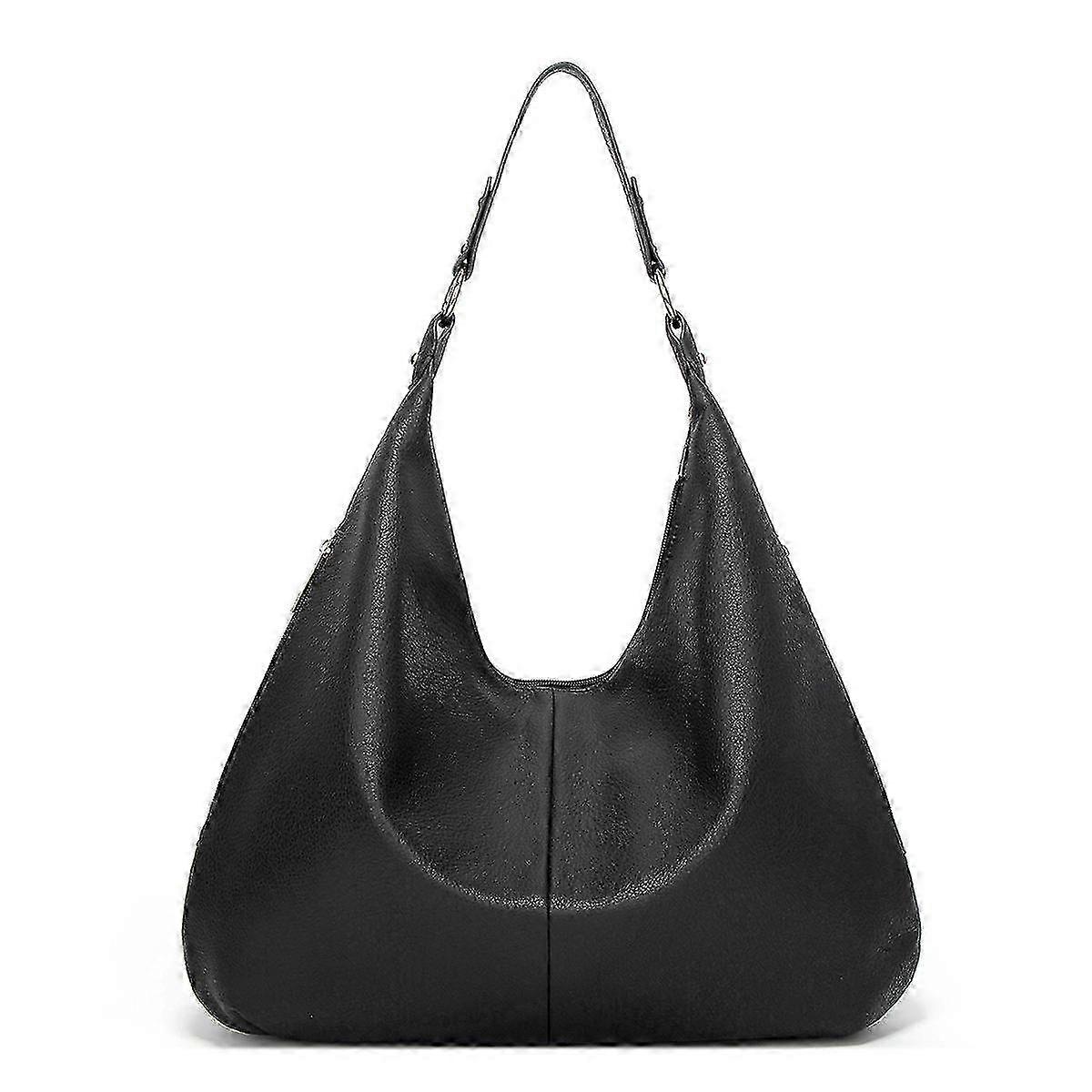 Large Soft Leather Women's Tote Bag - Black