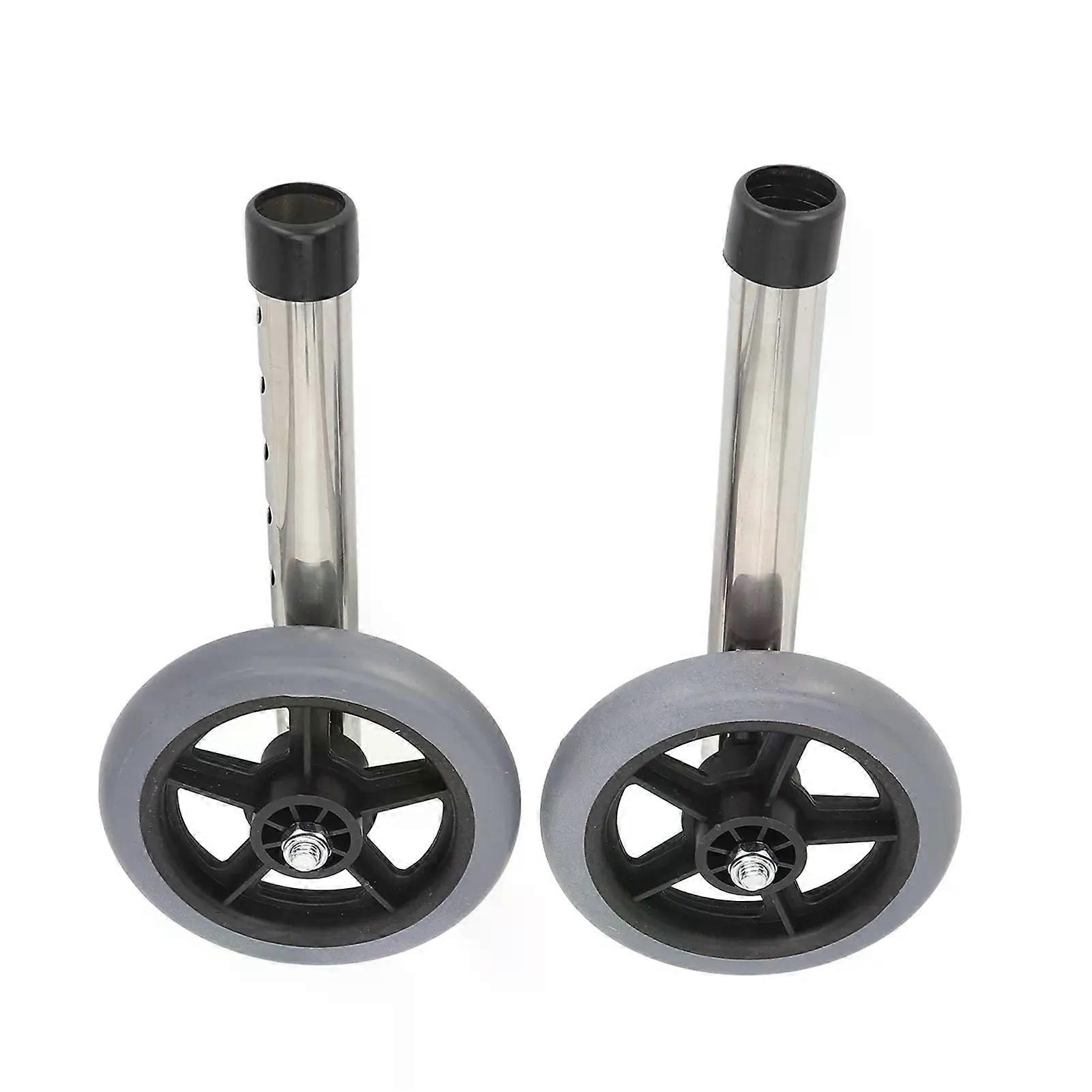 2pcs Walker Wheels Universal Walker Wheels Replacement 6 Adjustable Height Plastic Rollator Wheels Accessories for Seniors
