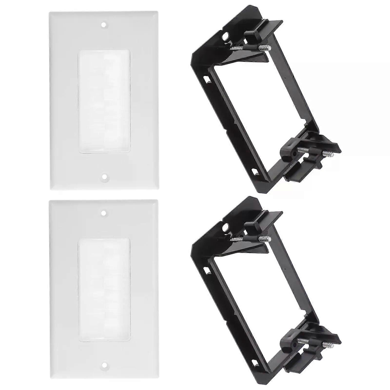 1 set Brush Panel Wire Entry Cable Pass-through Grommet Wall Plate Bracket Cable Outlet Plate Light Switch Cover