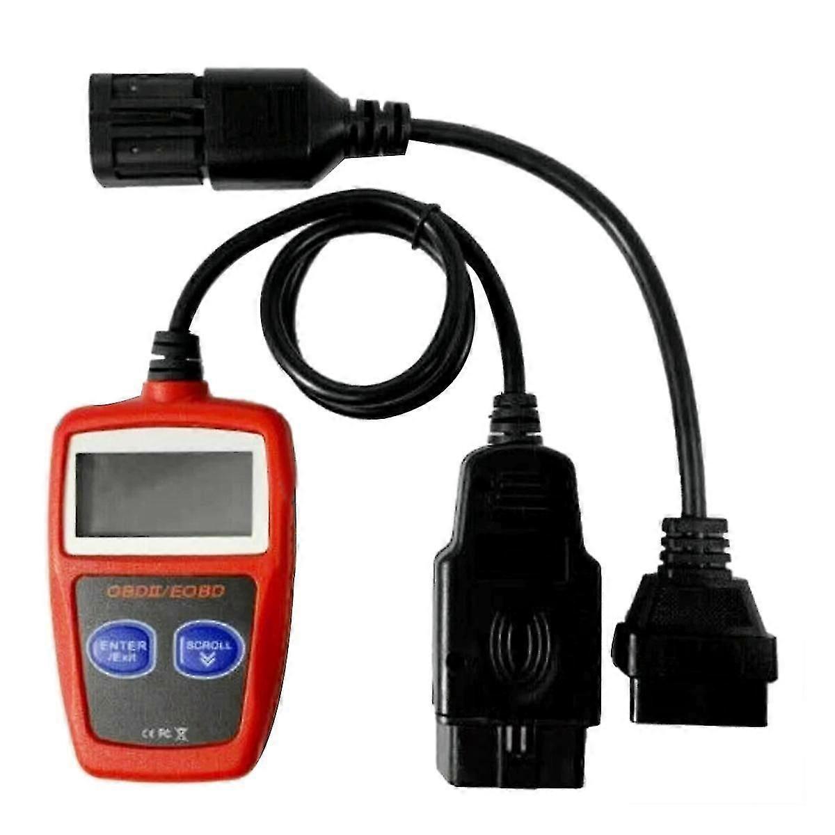 MS309 OBD2 Scanner MultiLanguage - OBD2 to 8 Pin Diagnostic Adapter for ATV Motorcycle