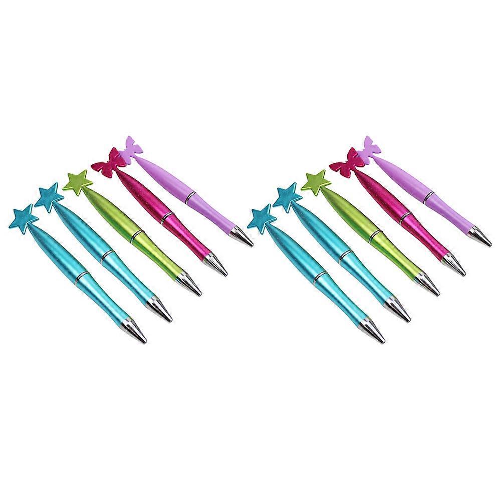 Butterfly Pens Ballpoint Pen Students Doodling Portable Smooth Writing Assorted Color 13.5x2.5cm 10Pcs