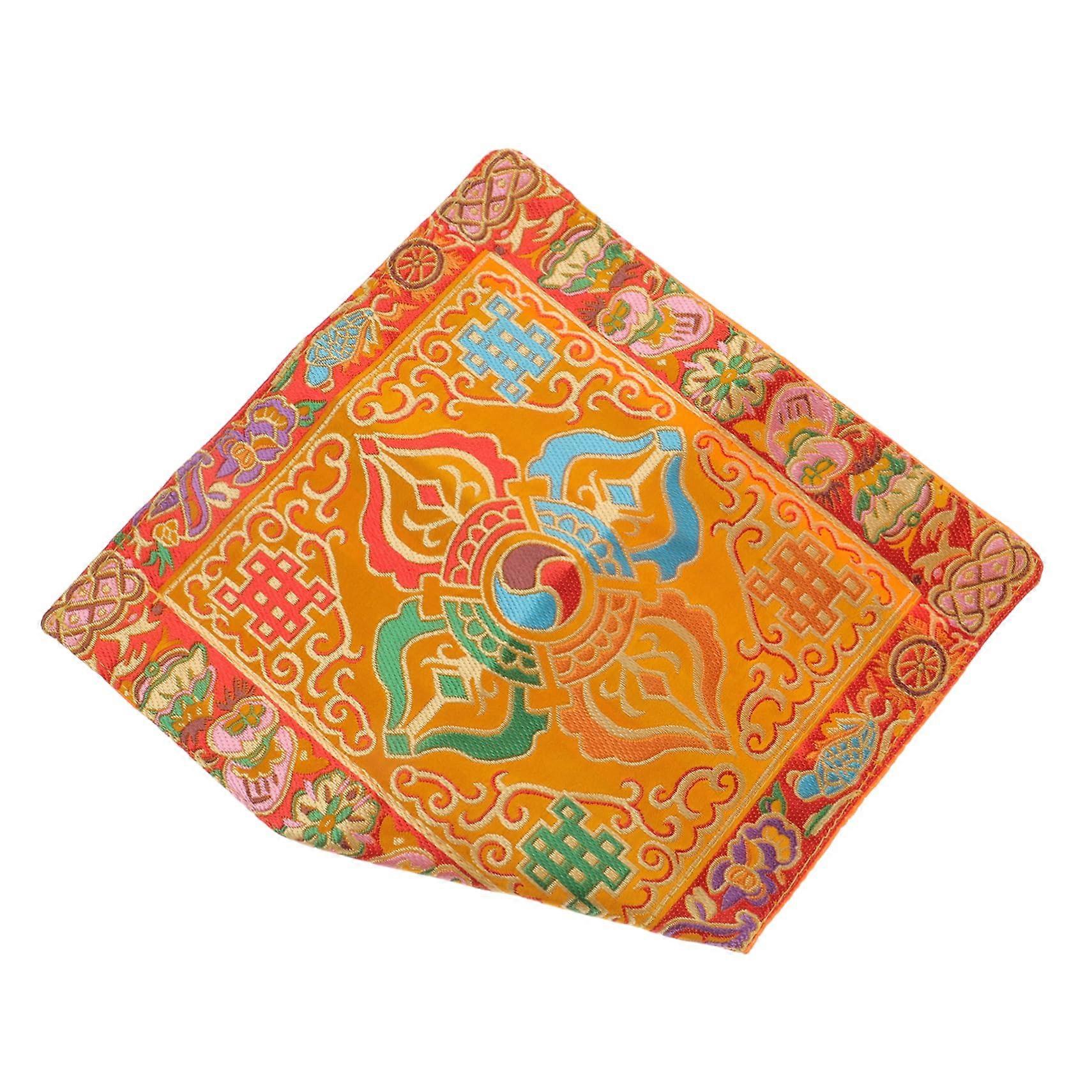 Vävd duk Buddhist gobeläng Wrapping Cloths för buddhistiska böcker Buddhism Broderi Gobeläng Packning Tyg Buddhist Zen Book Wrap Cloth Satin