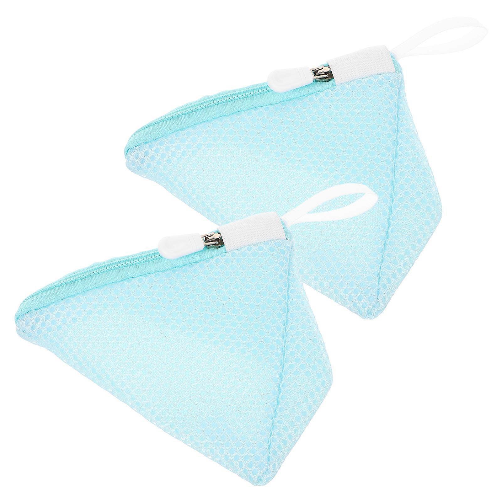 2pcs Mini Polyester Laundry Bags for Washing, Portable Mesh Organizing Pouches with Zippered Design to Prevent Tangles for Travel and Home Use