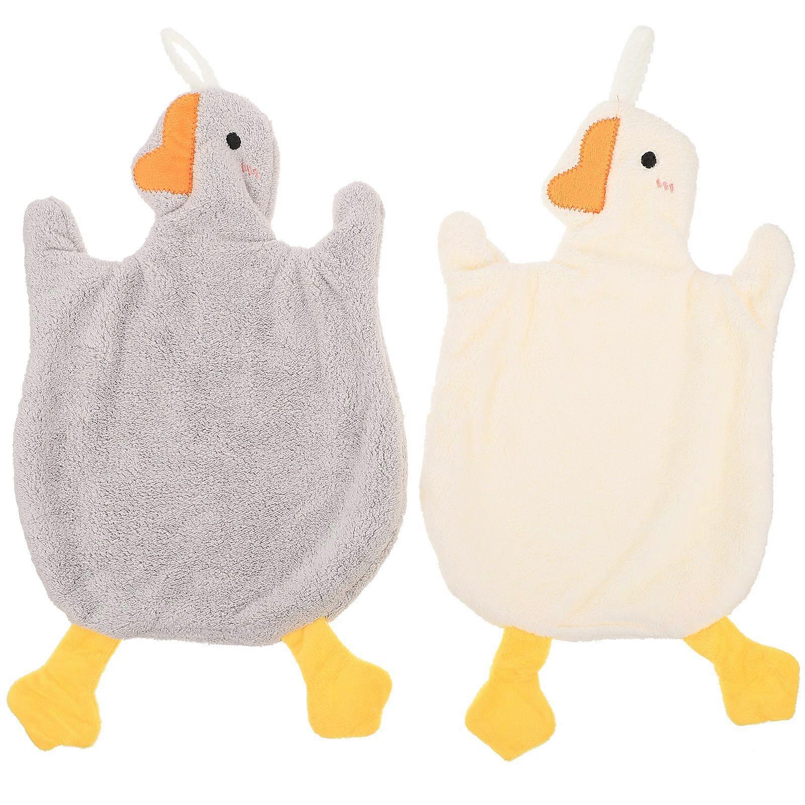 2pcs Fast Drying Hand Towels with Hanging Loops, Super Absorbent Coral Fleece for Bathroom, Kitchen, Portable Use, Family Friendly