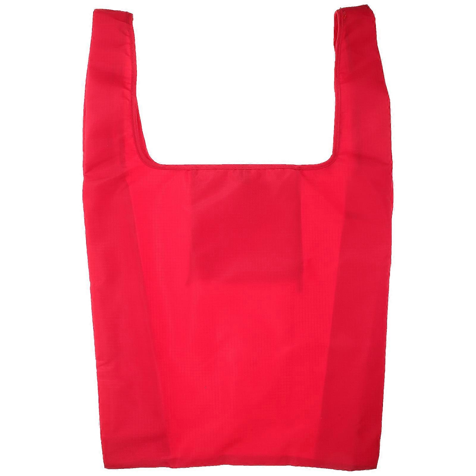 Portable Grocery Pouch Reusable Shopping Bag Foldable For Everyday Use Red 40X38CM 1Pack