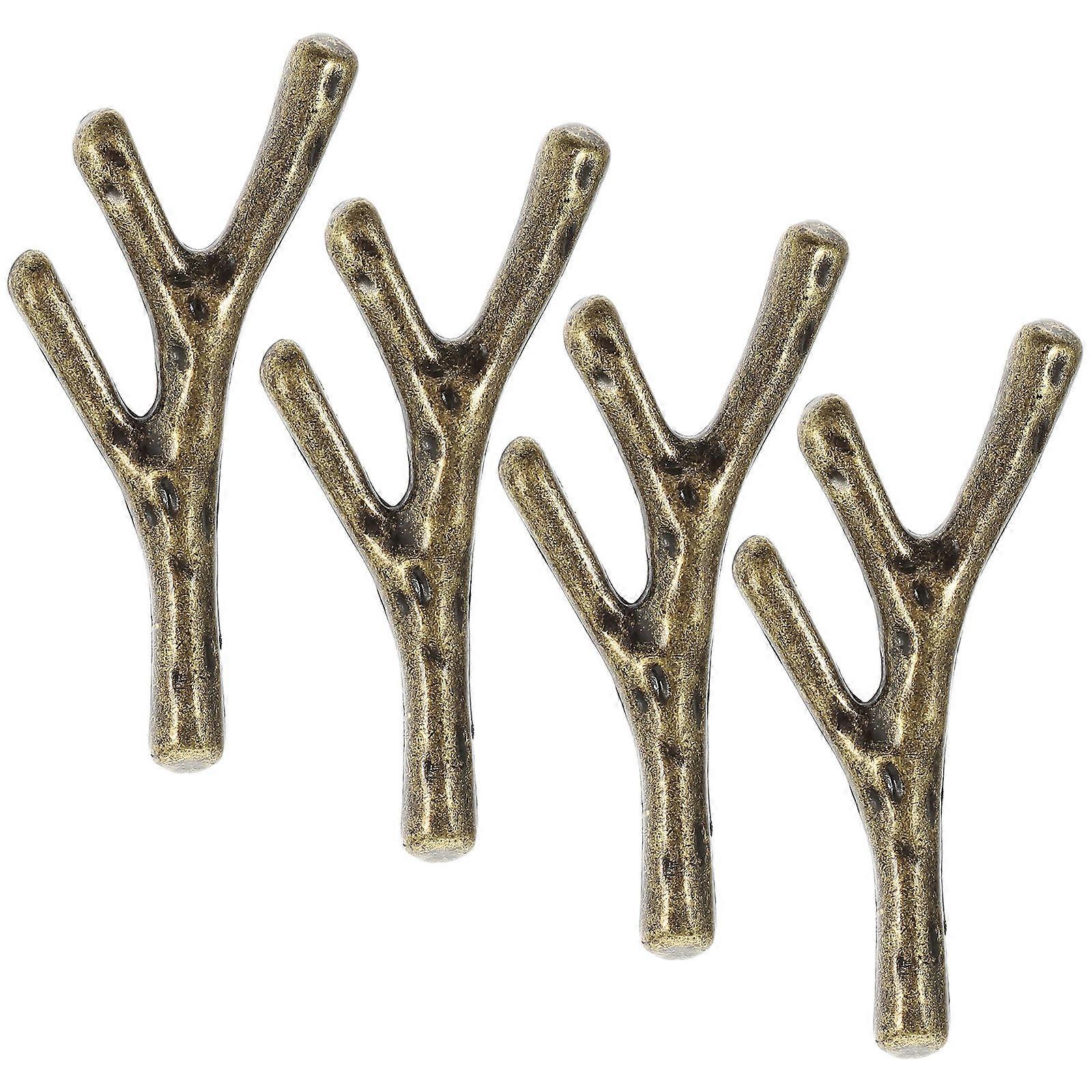 Branch Shaped Knobs Set of 4 Vintage Style Cabinet Handles Decorative Drawer Pulls for Wardrobes and Dressers Unique Design for Access