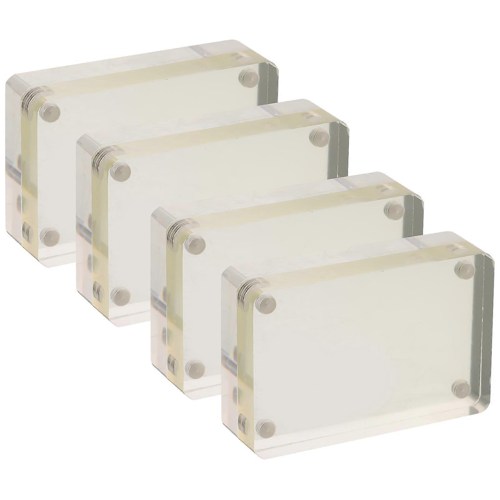Magnetic Card Hard Brick Game Card Holder Rectangular Shape Acrylic Material 4Pcs