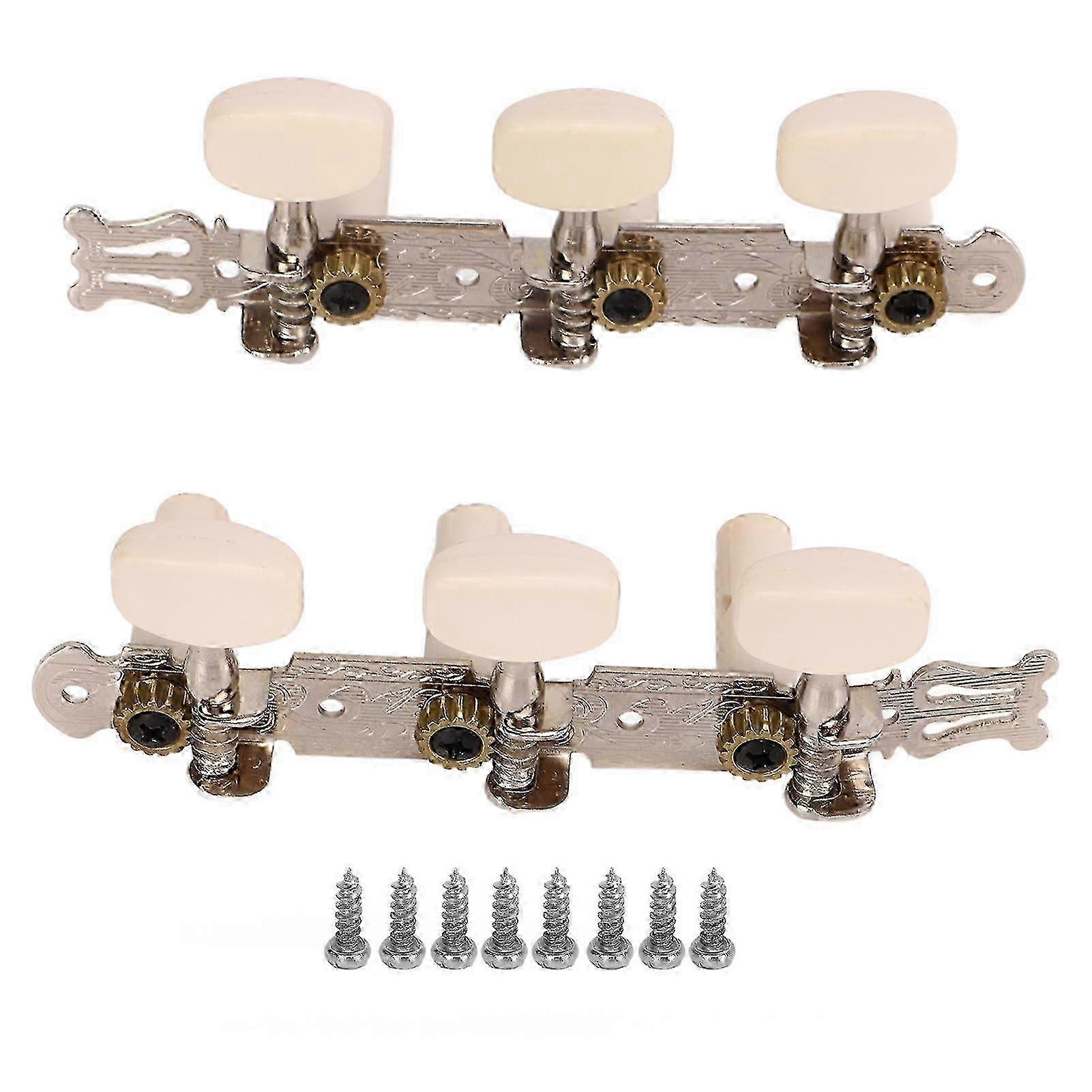 2Pcs Guitar Tuning Pegs String Machine Heads Tuner Keys for Classical Guitars Round White-Yvan