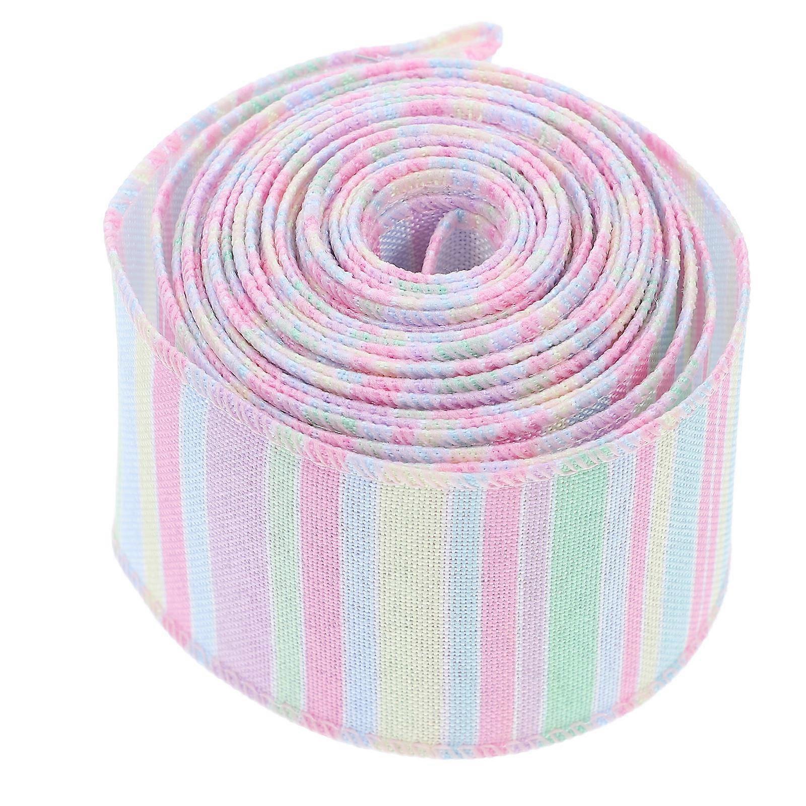 Spring Wired Ribbon Multi-Colored Easter Design For present Wrapping And Decoration 450.00X5.00X0.10Cm Polyester 1 Roll