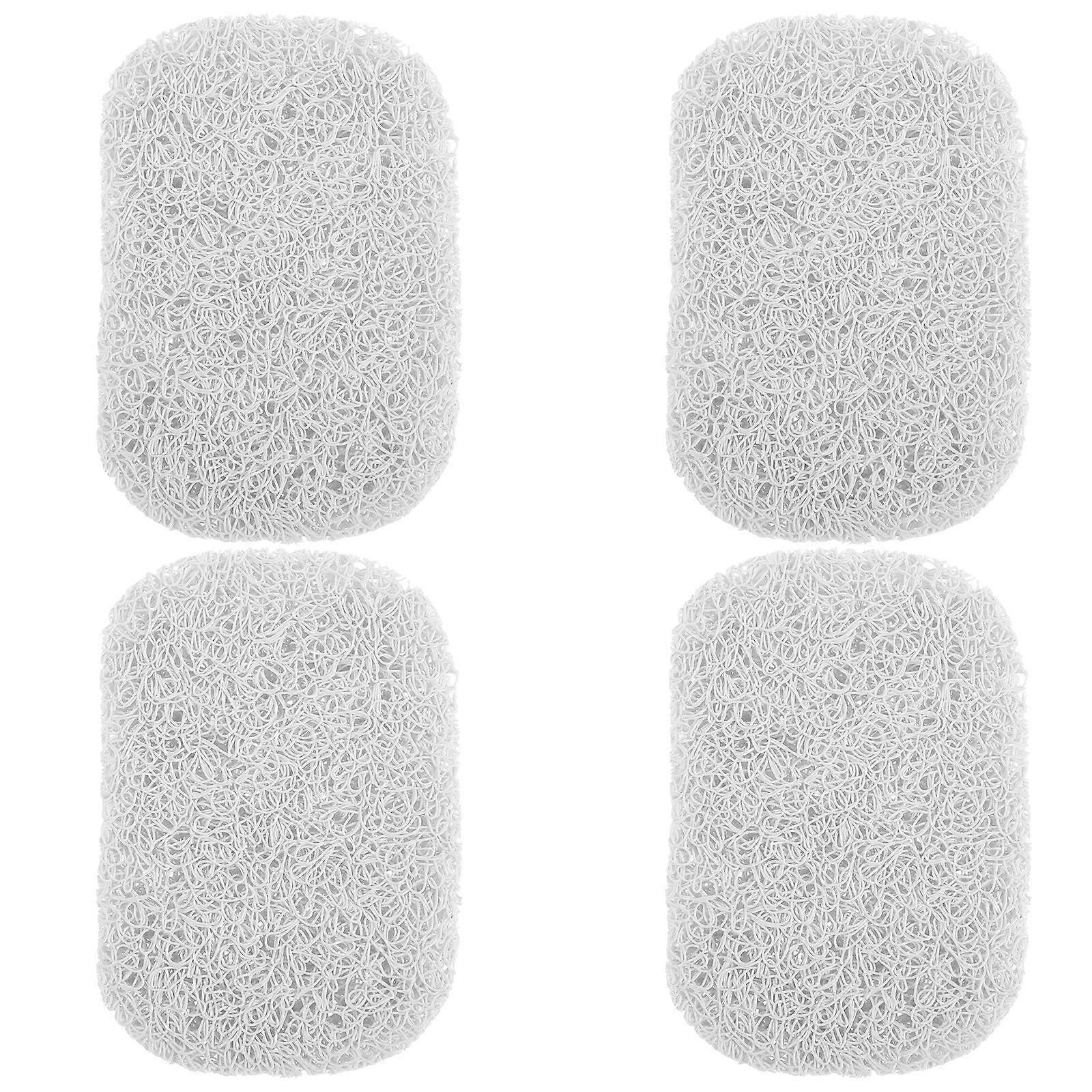 Soap Holder Quick Drying White Rectangular Pads for Shower Kitchen Bathroom Travel Hotel Use 4Pcs
