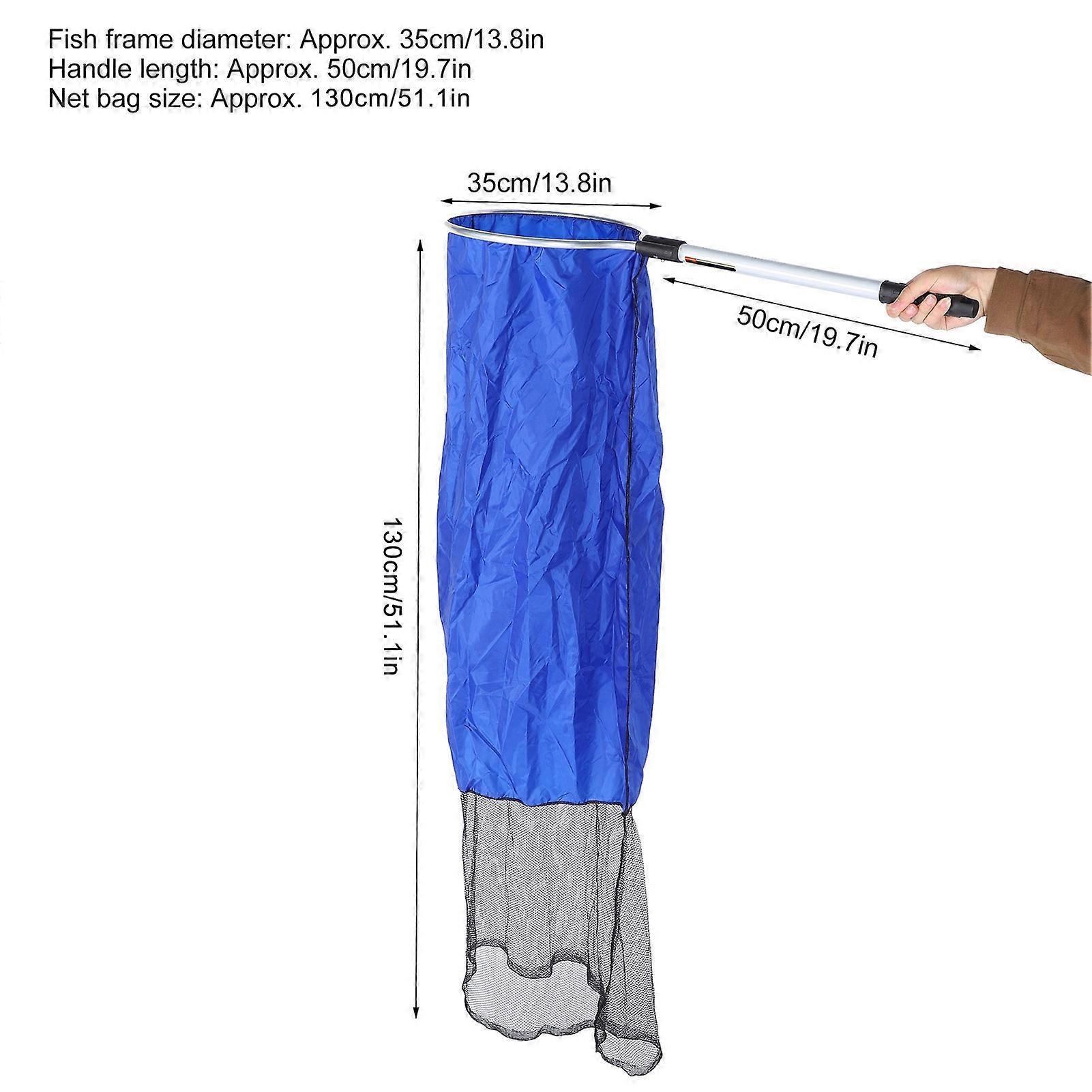 Soft and waterproof aquarium fishing net, mesh basket for medium and large fish. Diameter: 35 cm, handle: 50 cm.