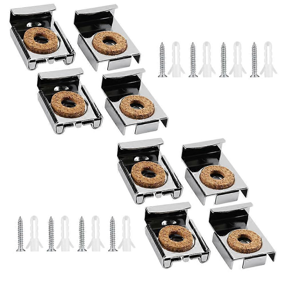 Mirror Bracket, Pack of 8, with Screws, Rawl Plugs for Heavy Mirrors