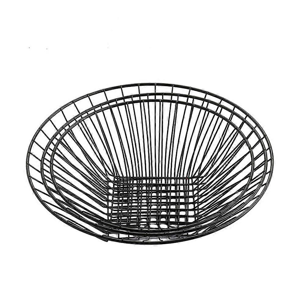 Hanging Vegetable Basket Three Layer Storage Basket Black Iron Kitchen Use Breathable Design 1Pcs
