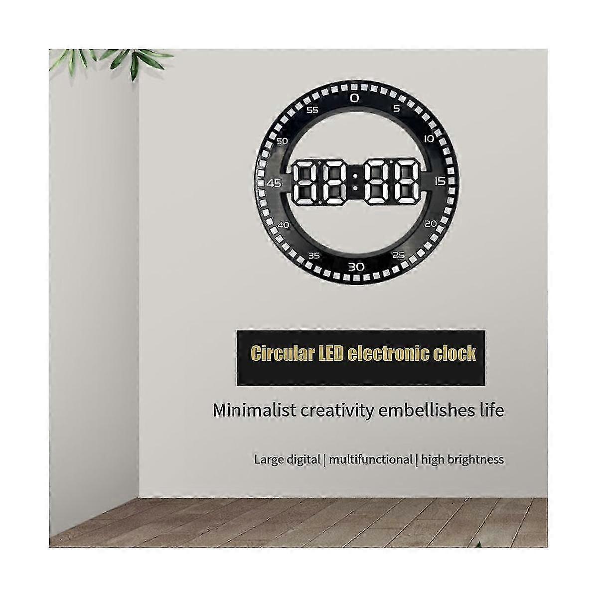 2025 Latest Model Living Room Wall Clock 3D LED Portable Wall Clock Electronic