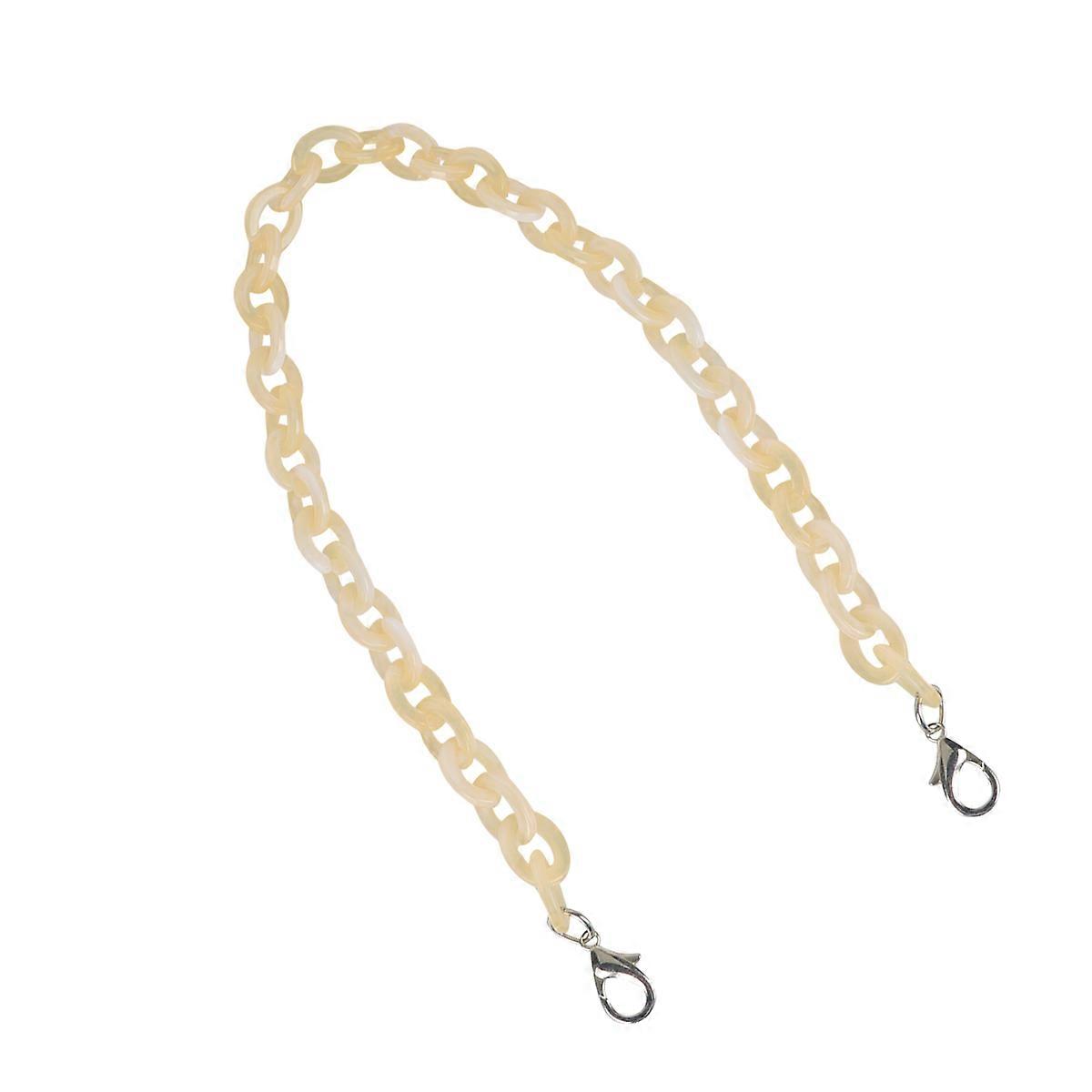 Acrylic Bag Chains with Alloy Buckles for DIY Handbag Straps Replacement Shiny Finish Yellow 60CM