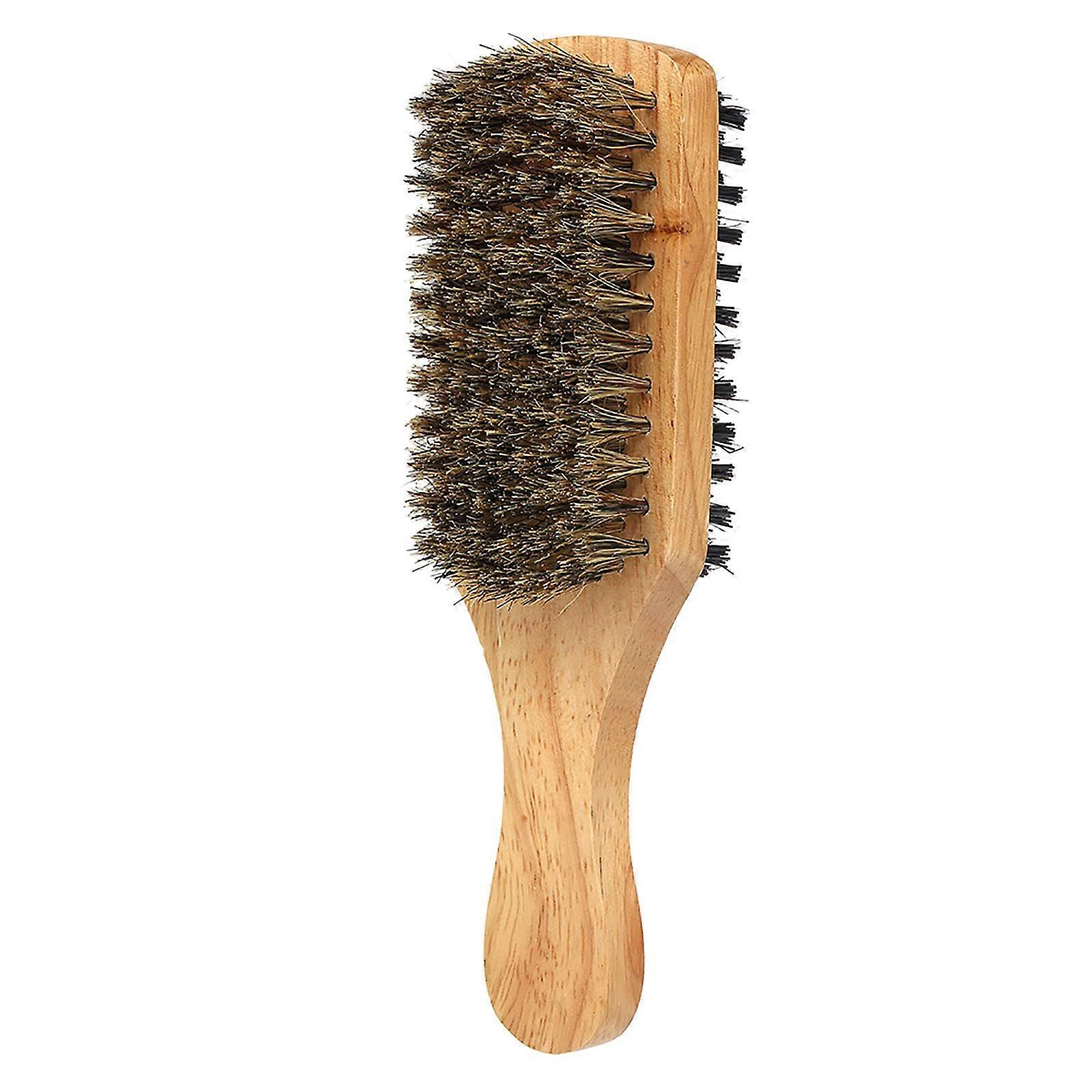 Men's Beard Brush Double Sided Solid Wood Handle Shaving Comb for Face Hair and Moustache, Optional Sizes Available