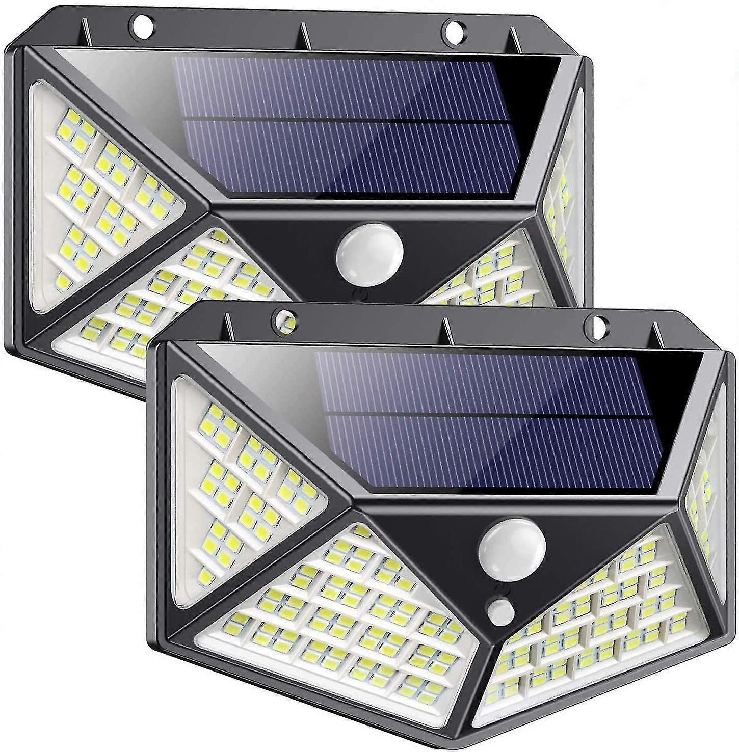 Outdoor Solar Light 162 Led 2 Pack [Latest Green Version 2200mah] Motion Sensor Solar Lights