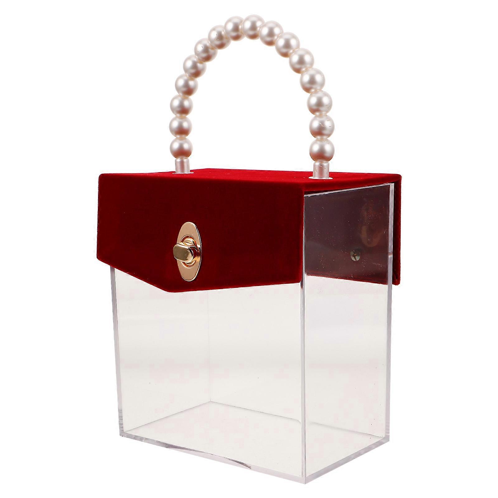 Clear Packaging Box Multi-Function Storage Tote Bag Shape Acrylic For Party 1Pcs