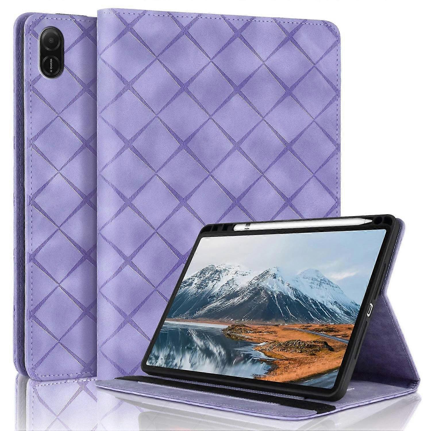 Embossed Leather Case For Honor Pad X8a / X9 2024 - Purple